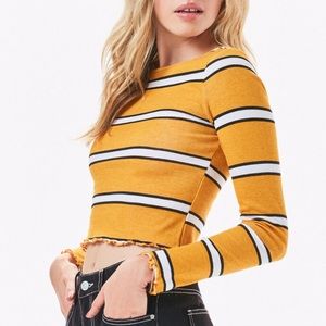 pacsun yellow and white striped shirt